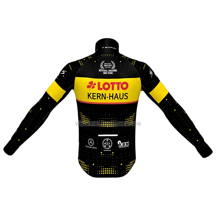 2023 Ropa Ciclismo Lotto-kern Haus Negro AMarillo Mangas Largas y Culotte Largo